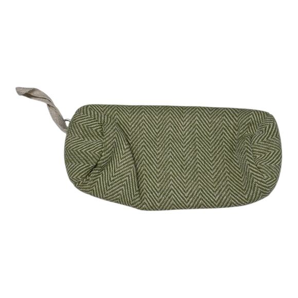 Himalayan Hemp THC Free Green White Small Cylindrical Pouch India Organic Hippie - Picture 5 of 6